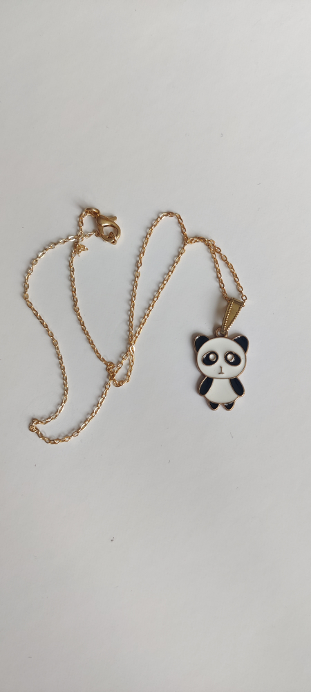 Panda pendant gold chain thumbnail