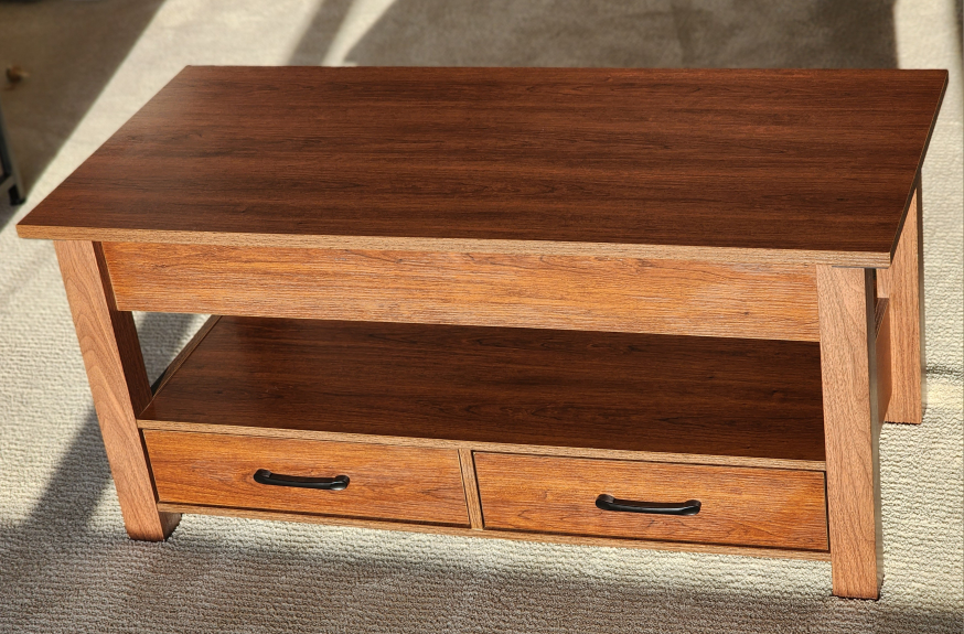 Lift Top Coffee Table with Drawers and Hidden Compartment - photo 2