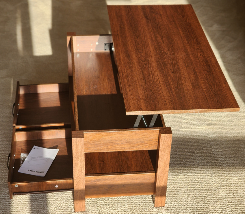 Lift Top Coffee Table with Drawers and Hidden Compartment - photo 5