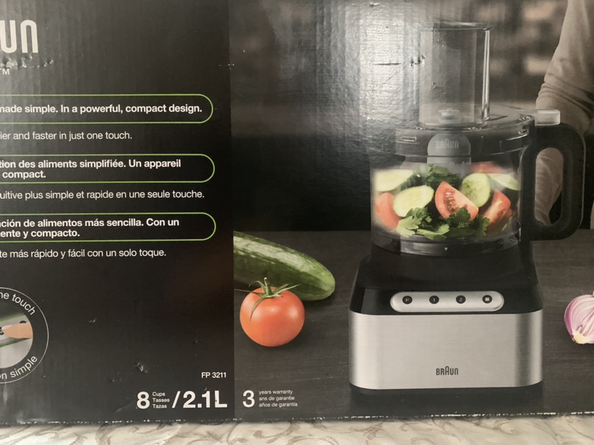 BRAUN FOOD PROCESSOR OPEN BOX WITH WARRANTY - photo 2