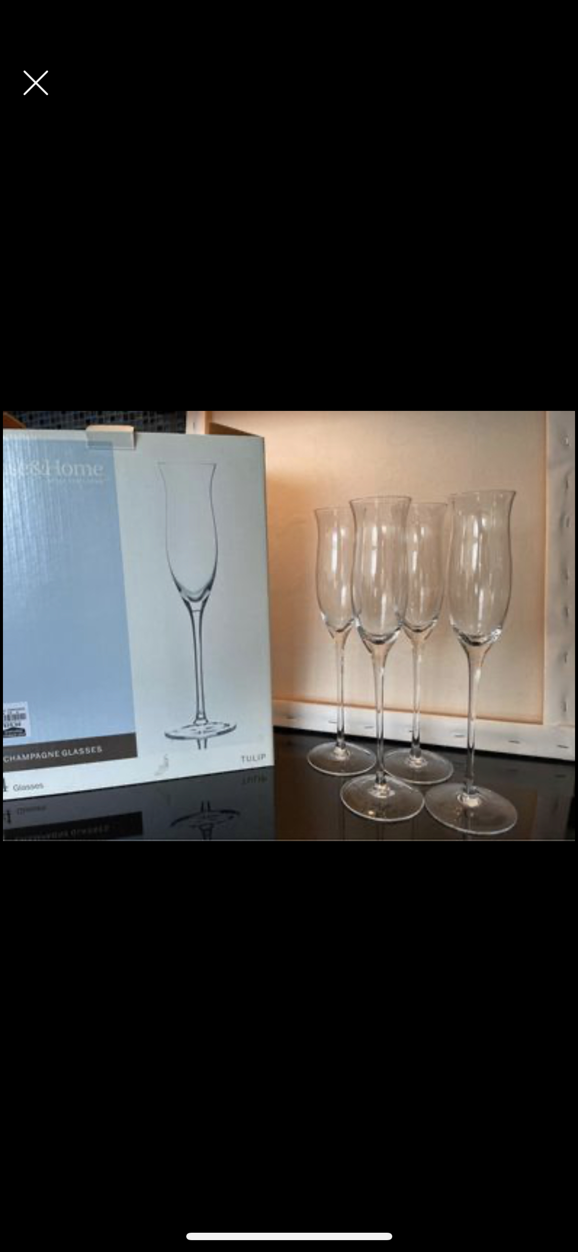 4 champagne glasses w/ box