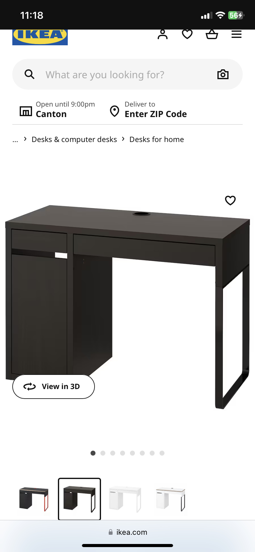 Desk - Ikea (Micke) - Black