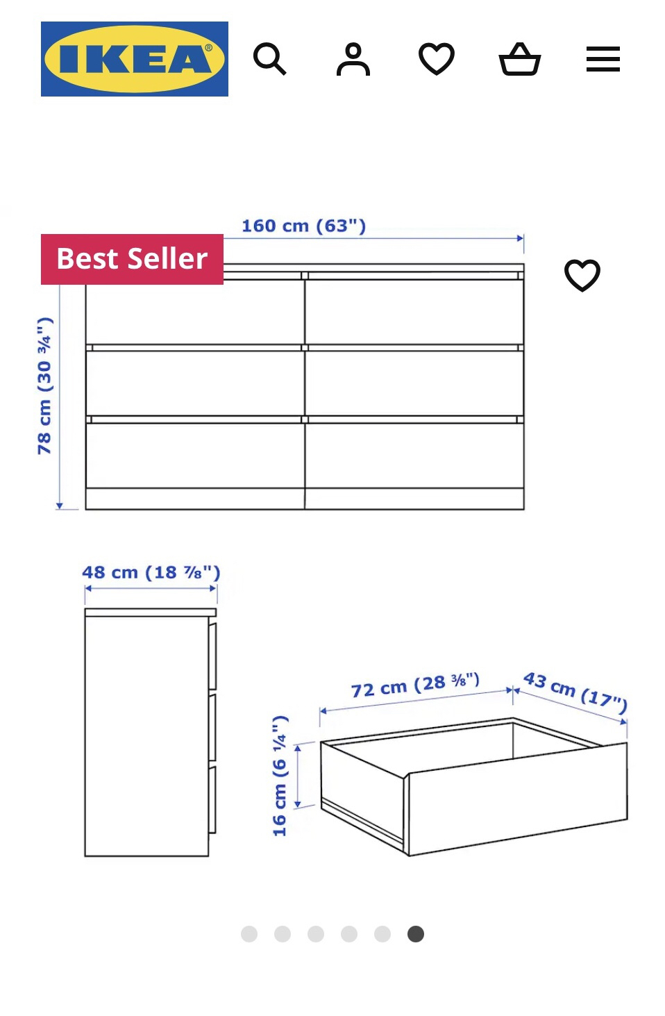Malm 6 drawer dresser - photo 4