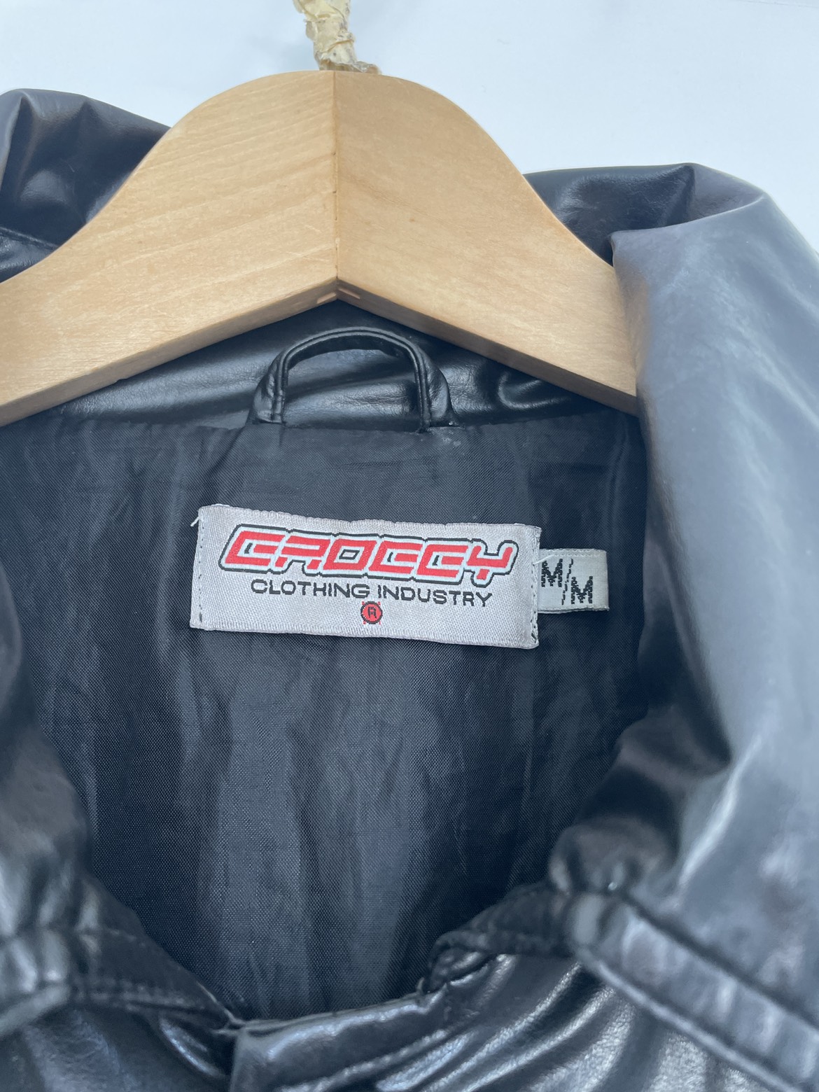 Vintage unisex vegan leather jacket image indicator(3)