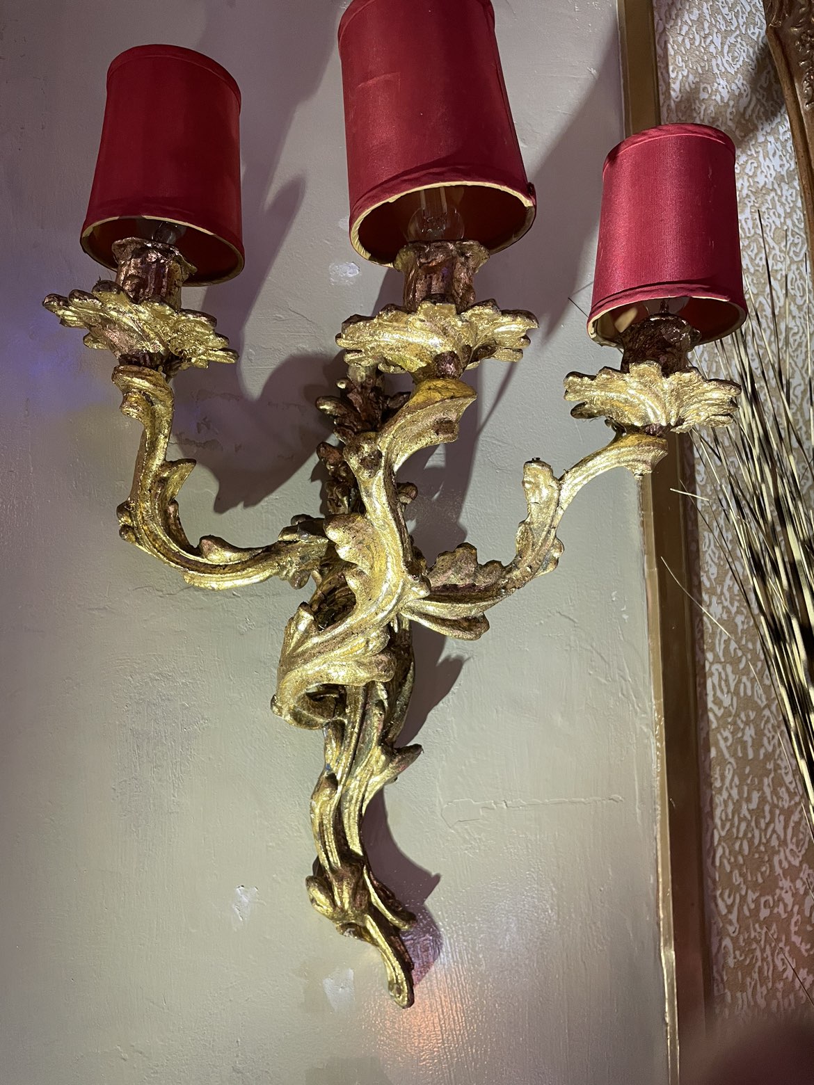 2x leaf wall sconces guilded electric