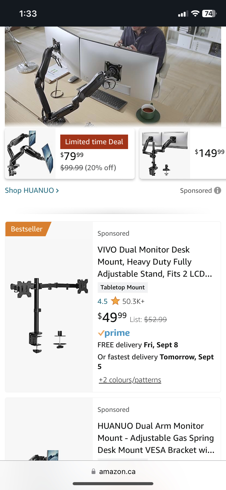 Dual monitor desk mount - like new - photo 4