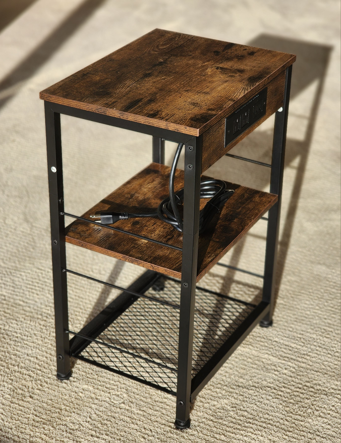 Nightstand / Side Table with Charging Station - photo 2