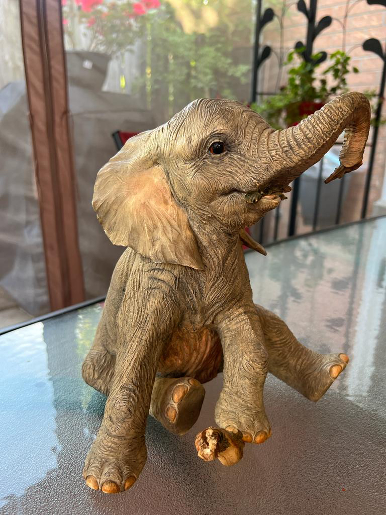 Vintage Handcrafted Wooden Elephant, rare find image indicator(2)