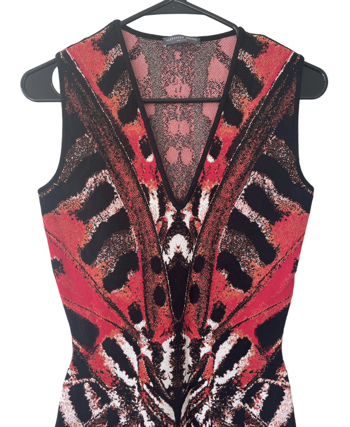 Alexander McQueen Butterfly Jacquard Red Dress image indicator(8)