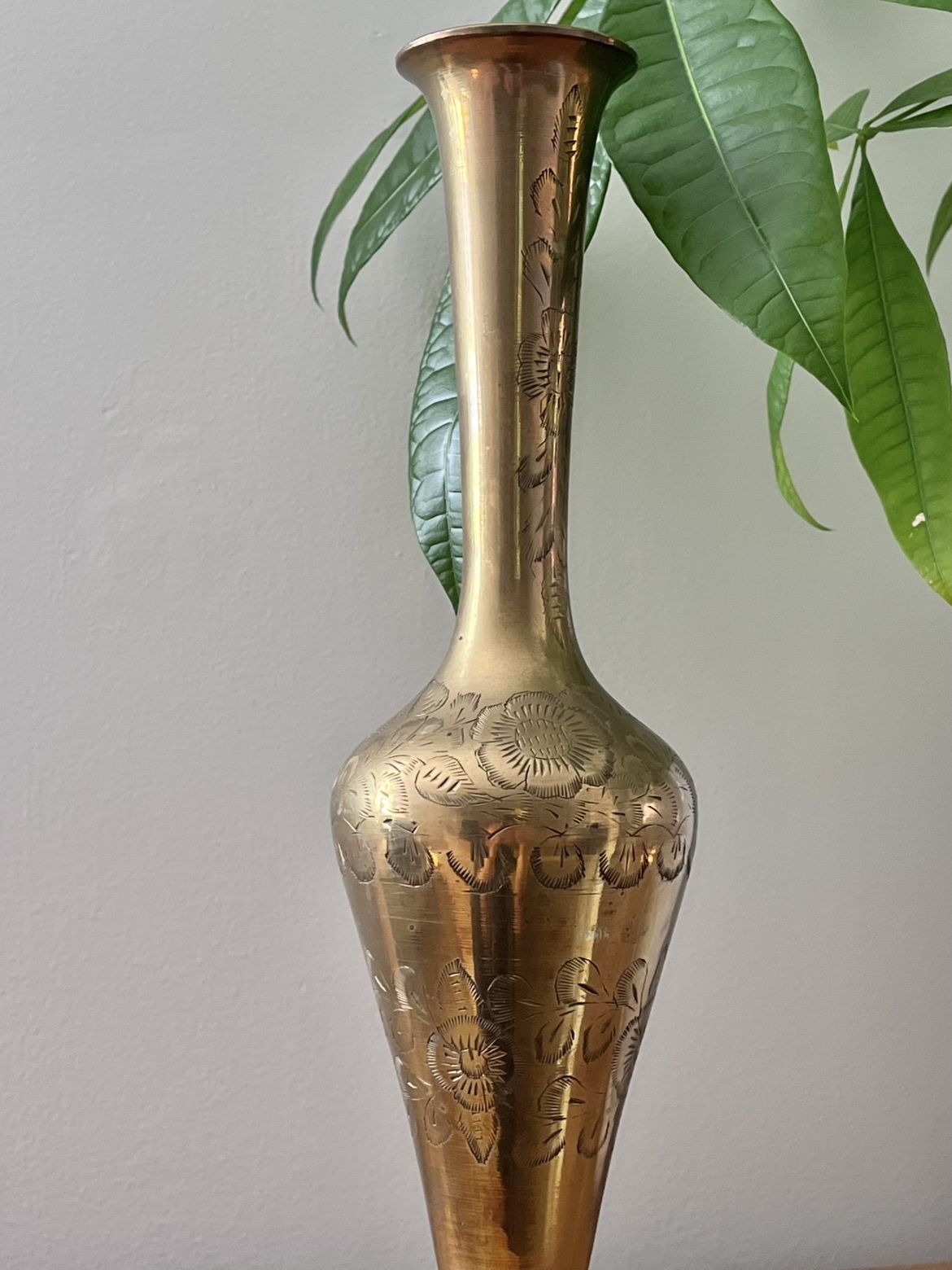 Etched brass narrow vase image indicator(2)