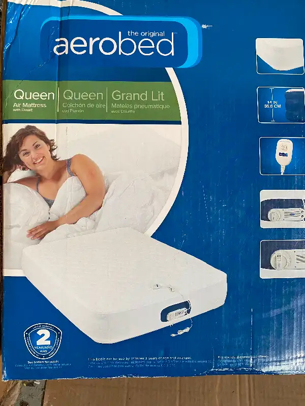 Aerobed Airbed Duvet Extra High Air Mattress W/ Duvet W/ 120V