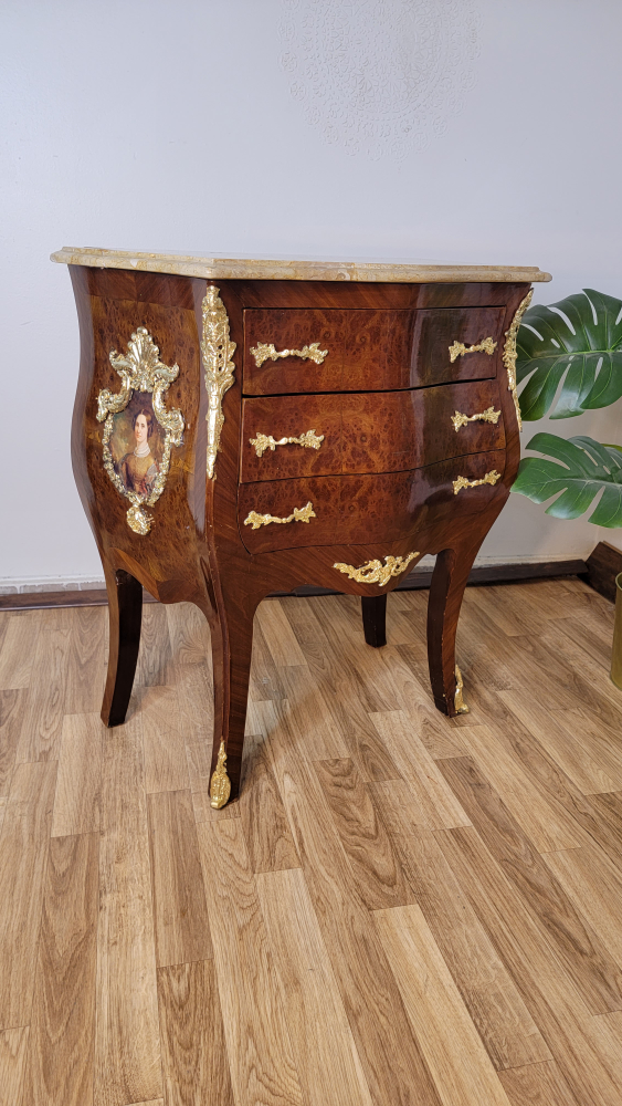Outstanding French Bombe Commode Chest With Marble top - photo 2