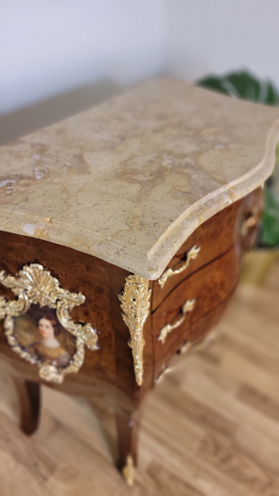 Outstanding French Bombe Commode Chest With Marble top - photo 3