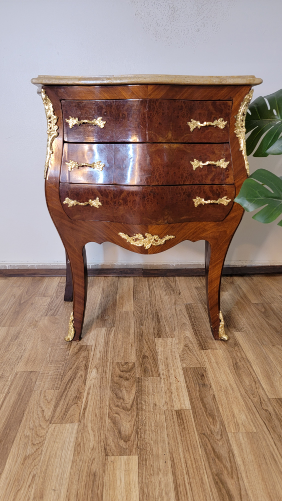 Outstanding French Bombe Commode Chest With Marble top - photo 5