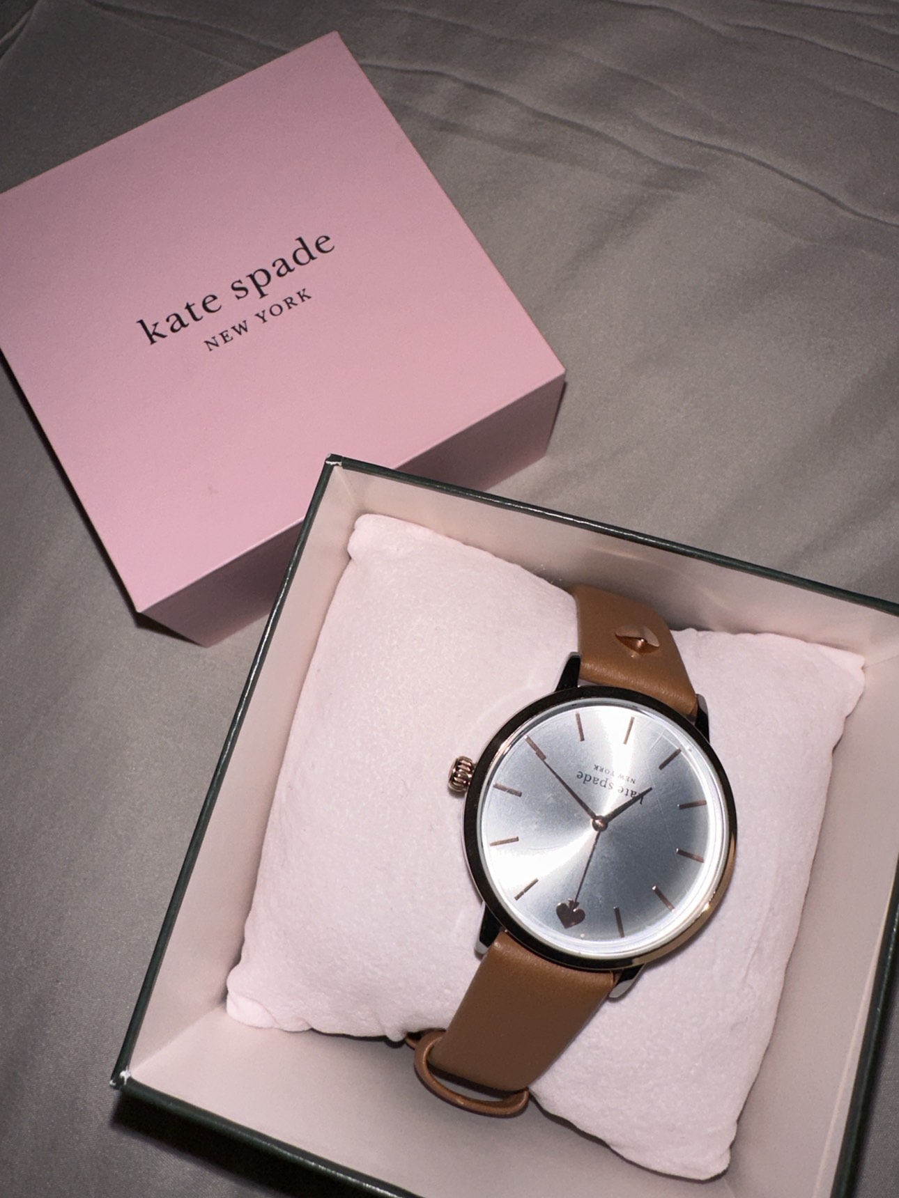 BRAND NEW kate spade new york metro brown leather watch thumbnail