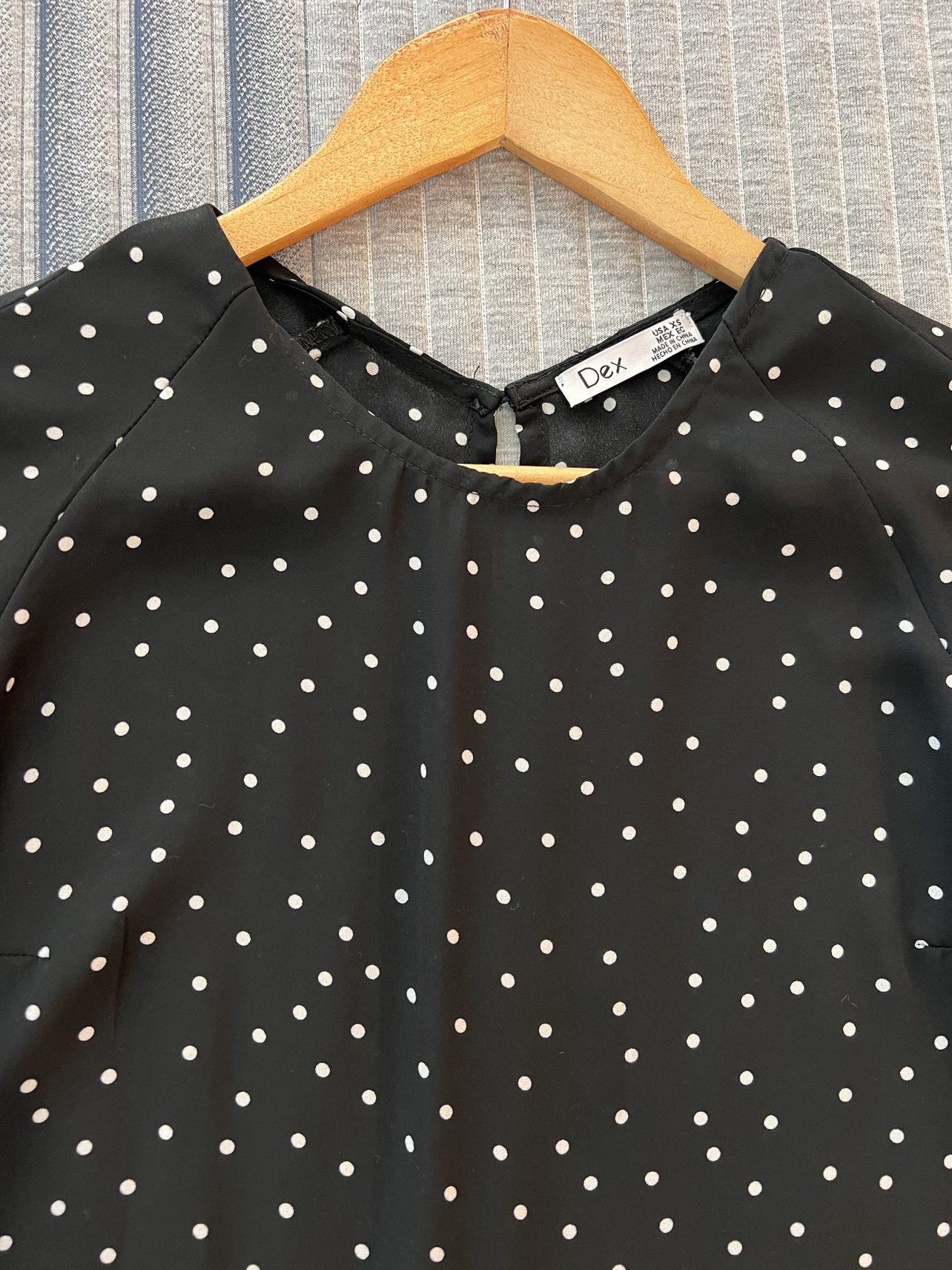 Black white polka dot blouse - photo 3
