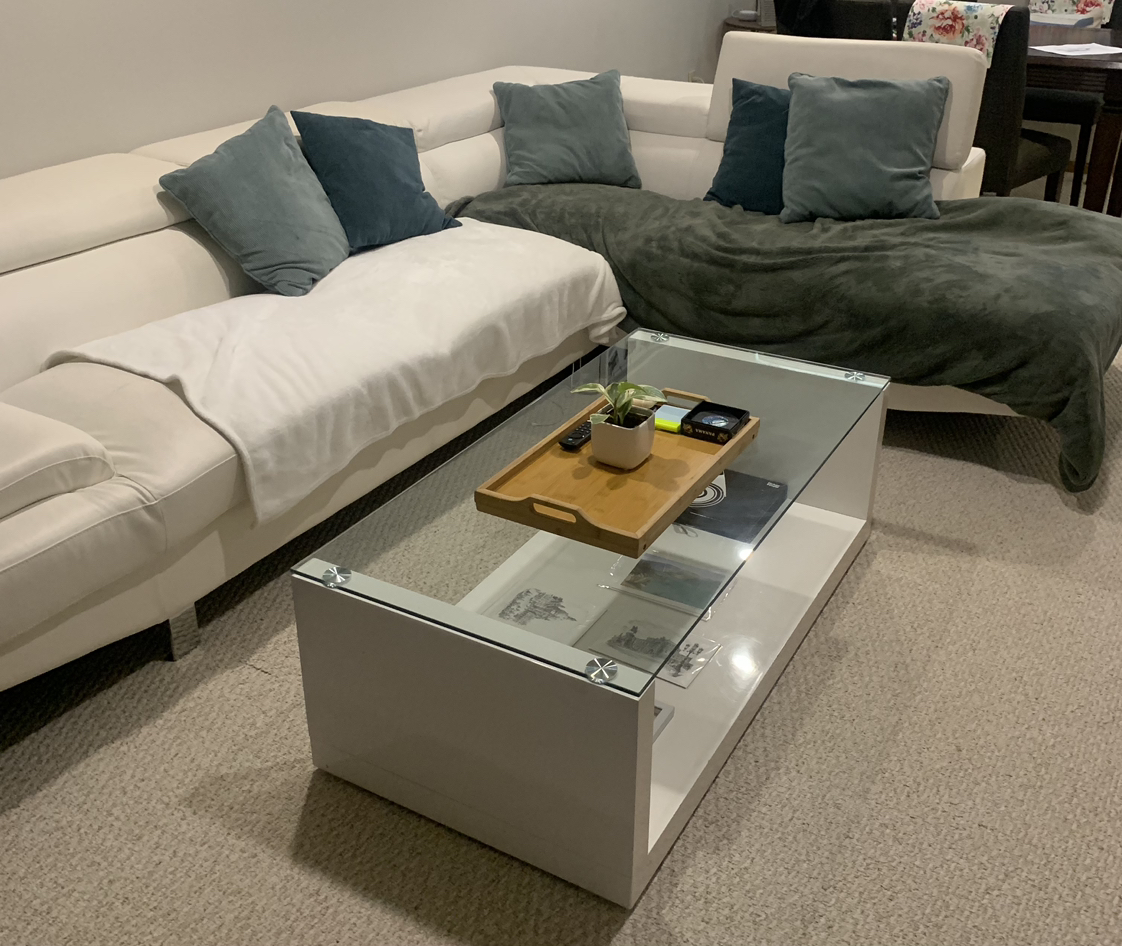 White leather sectional need gone ASAP