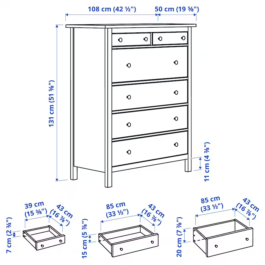 HEMNES 6-drawer dresser in black/brown - photo 3