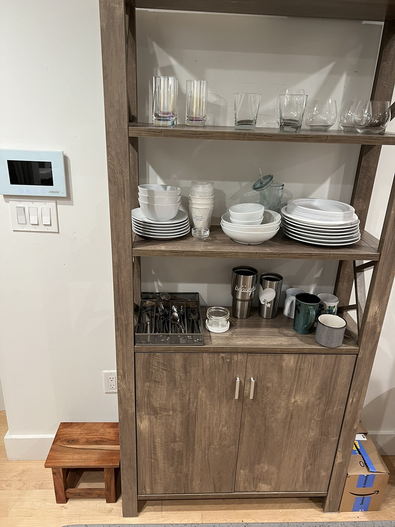 Matching shelving units