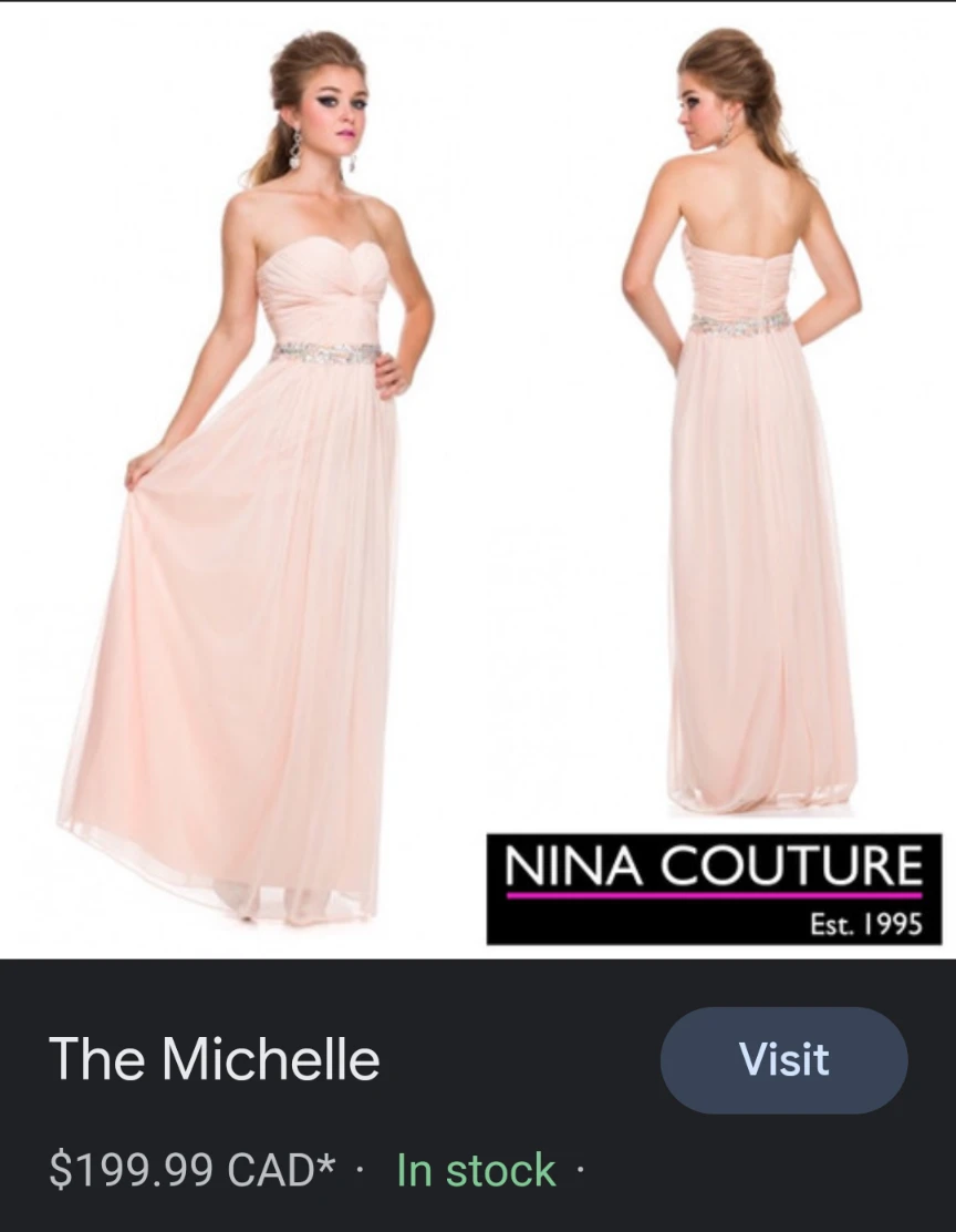 Used 1 time. Light pink strapless dress thumbnail