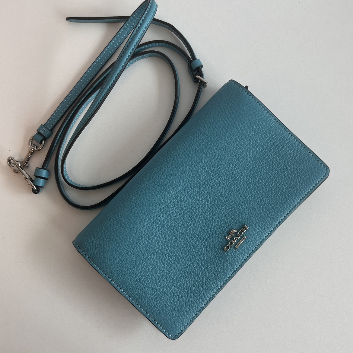 Two Tone Blue Coach Wallet Crossbody Purse - photo 3