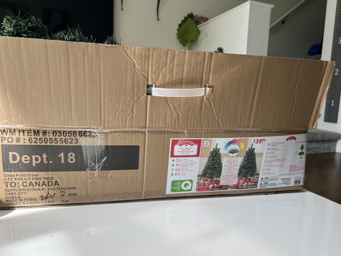 4ft pre-lit Christmas tree.