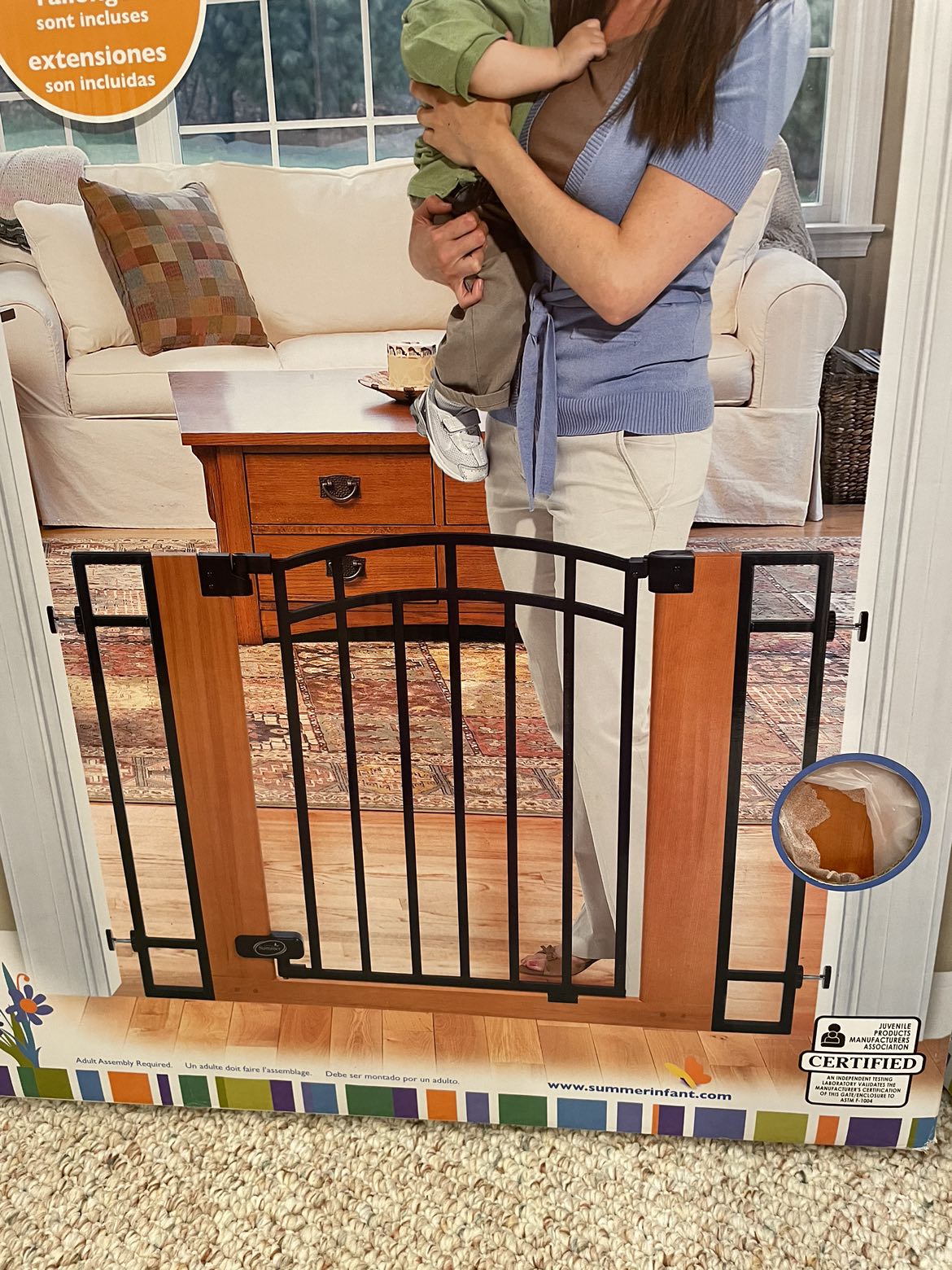 Wood and Metal Walk-Thru Baby Gate - photo 2