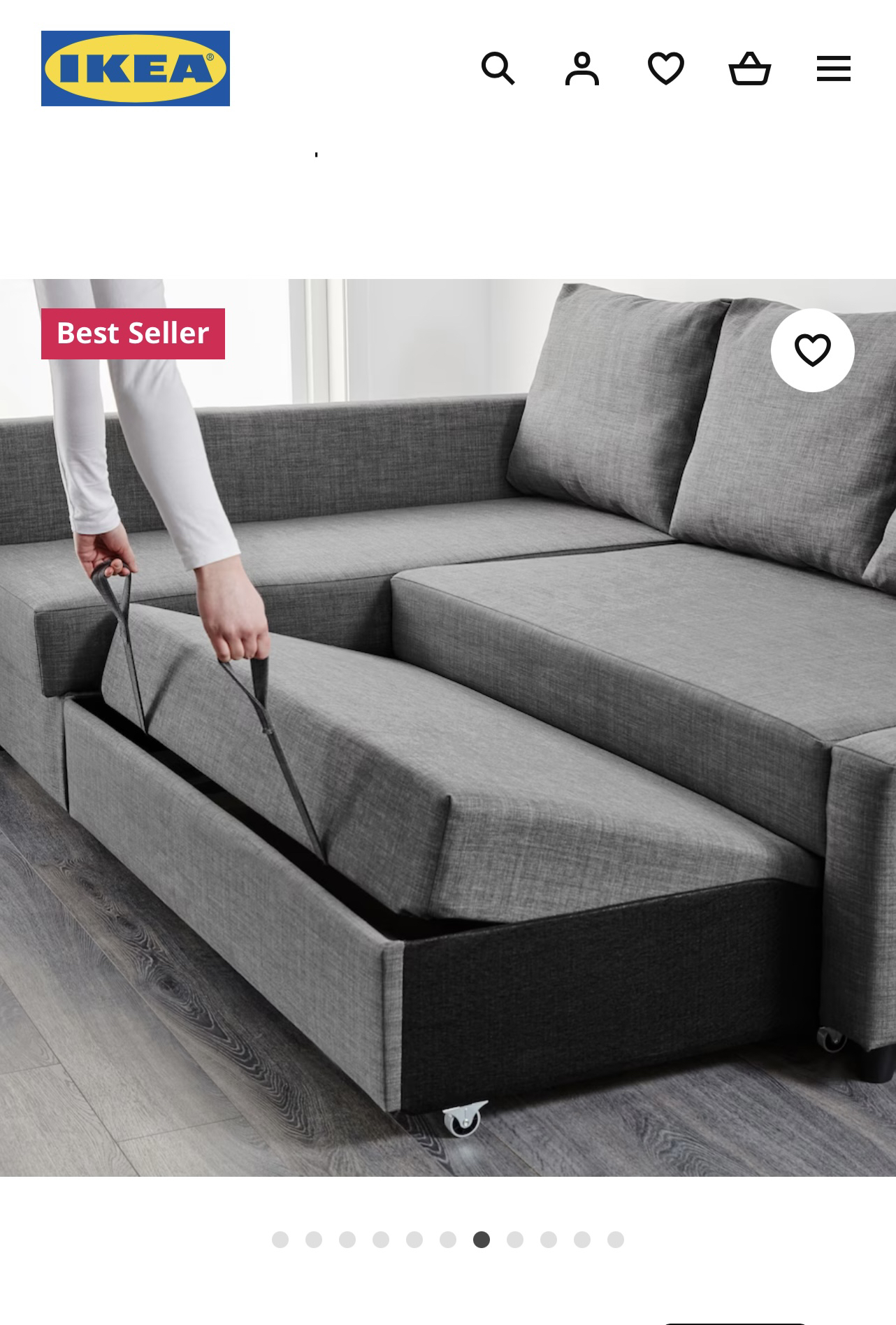 Corner sofa-bed with storage, with a centre table. IKEA - photo 2