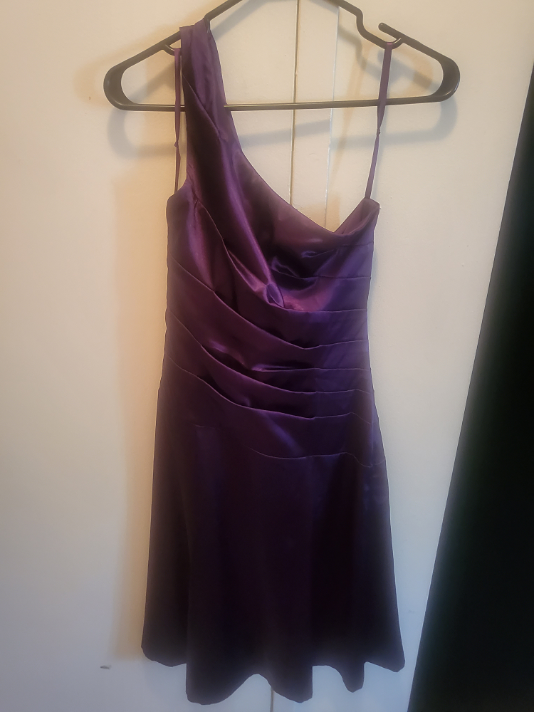 Beautiful Purple Satin Dress - short