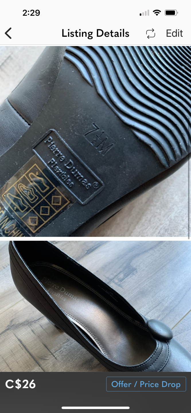 Pierre Dumas Flexible Black heels-1.25 inches- size 7.5 image indicator(4)