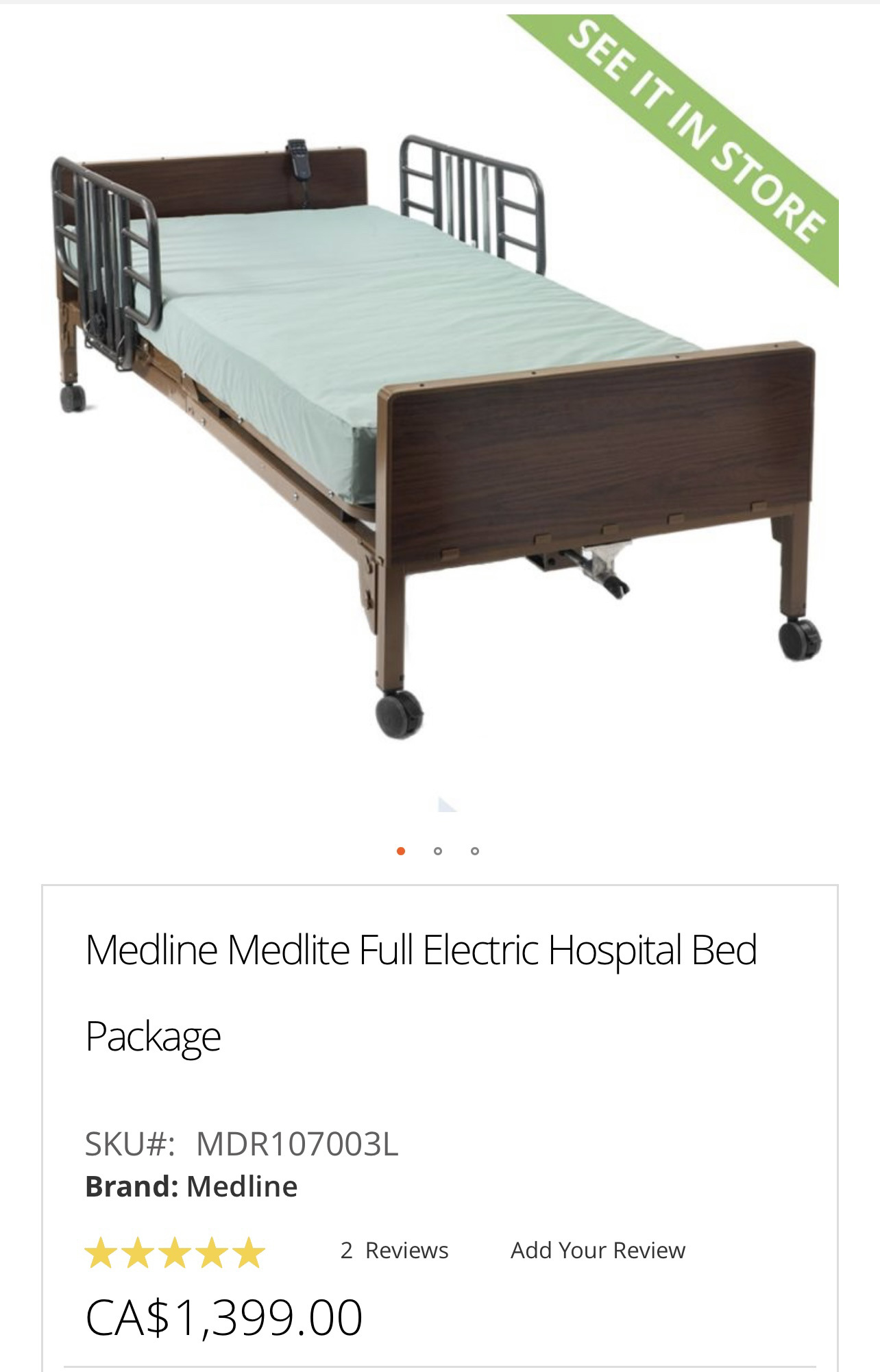 DELTA ULTRA LIGHT 1000 FULL ELECTRIC HOSPITAL BED 80"
