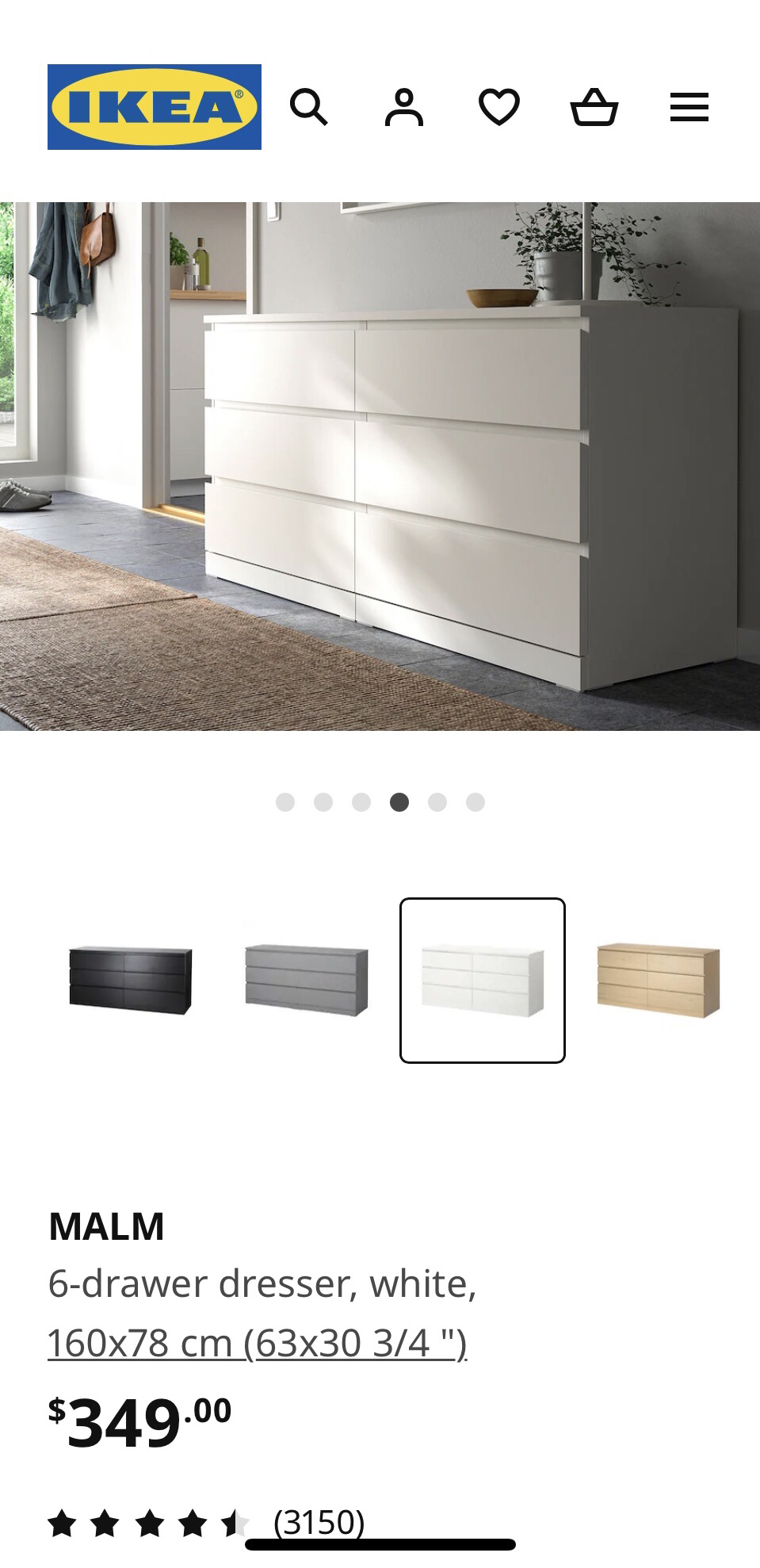 Malm 6 drawer dresser - photo 5
