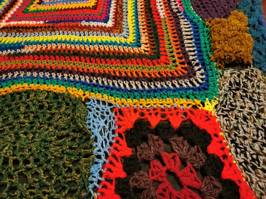 very unique handmade crocheted Afghan blanket image indicator(3)