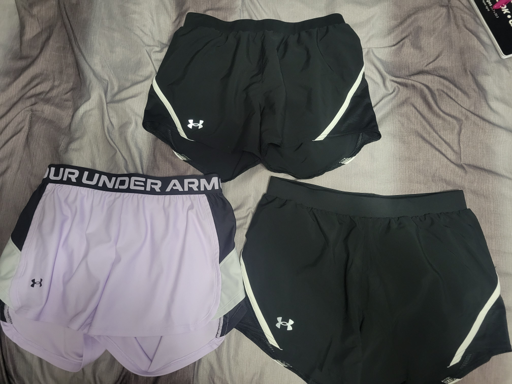 3 pairs of ladies UA shorts thumbnail