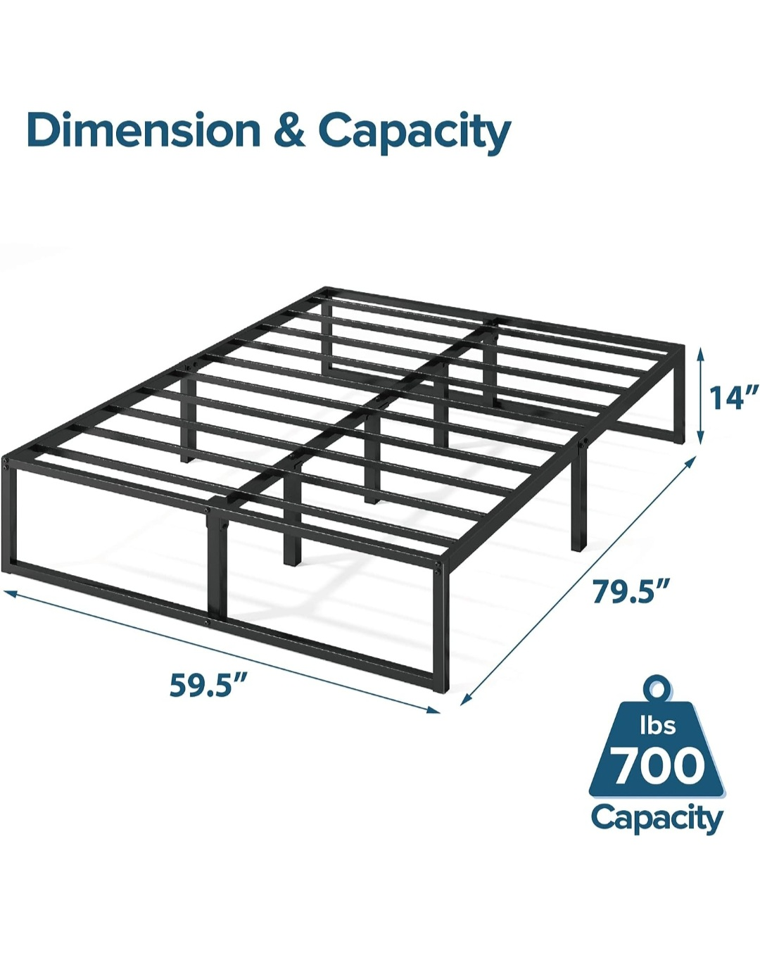 ZINUS Lorelai 14 Inch Metal Platform Bed Frame / Queen size image indicator(2)