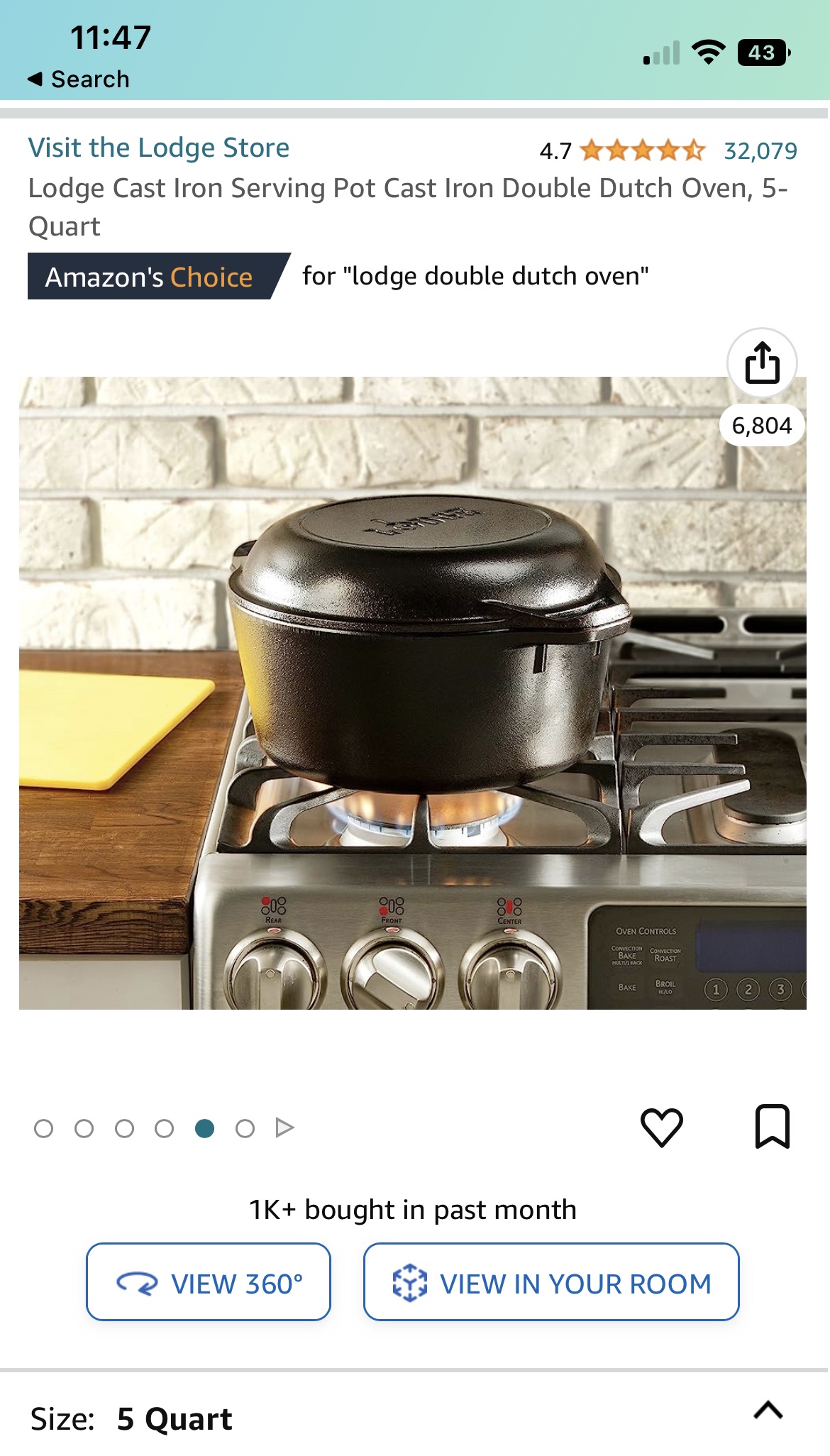 Lodge double dutch oven 5qt NEW in box + small cast iron pan