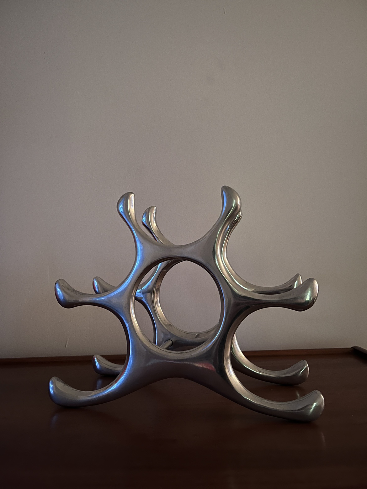 Vintage aluminum wine rack
