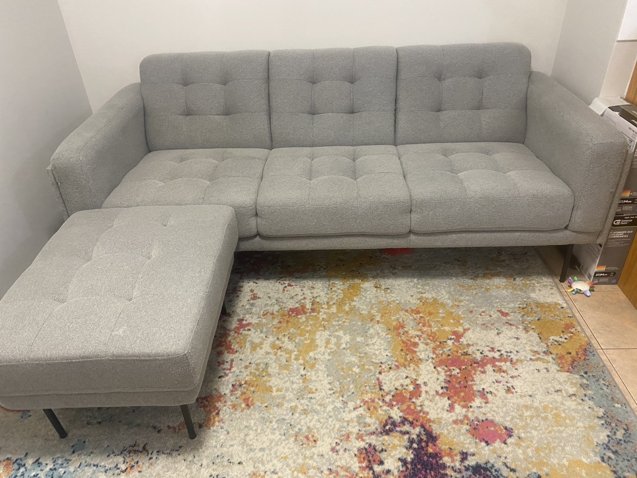 Grey Sofa + Ottoman - photo 2