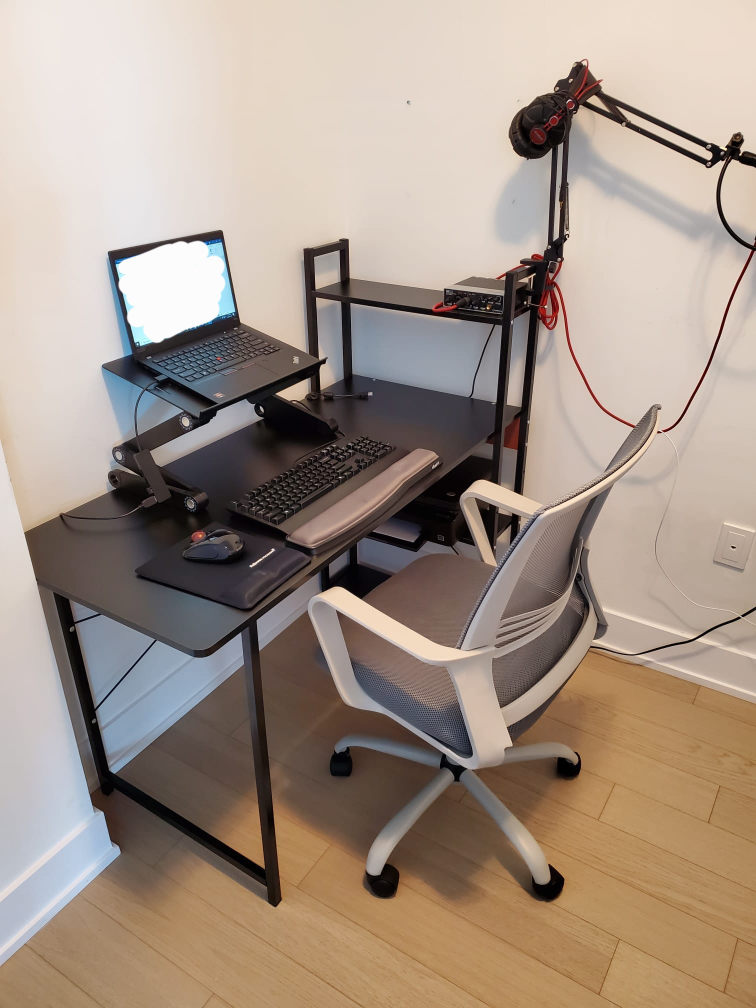 Black Desk with Shelving