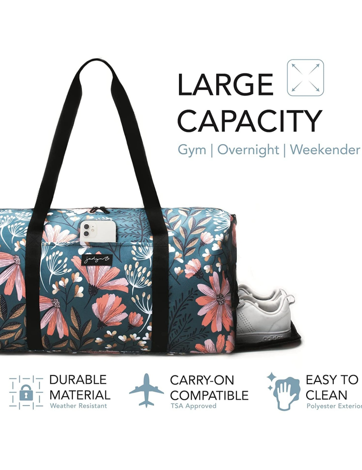 Jadyn 22" Women's Large Duffel/Weekender Bag w/ Shoe Pocket image indicator(6)