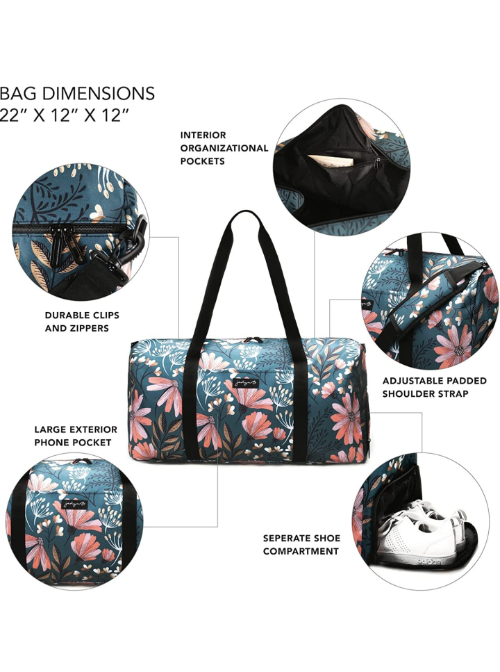 Jadyn 22" Women's Large Duffel/Weekender Bag w/ Shoe Pocket image indicator(7)