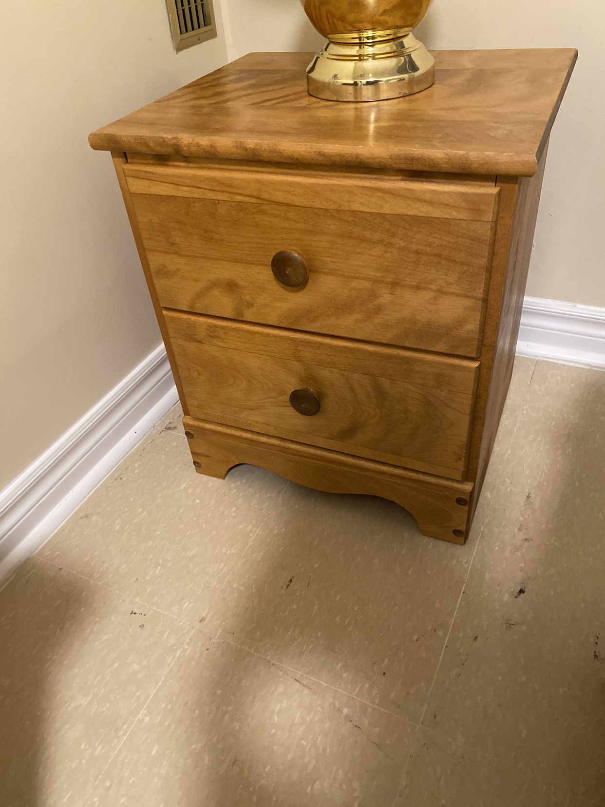 Wood night stand with drawers