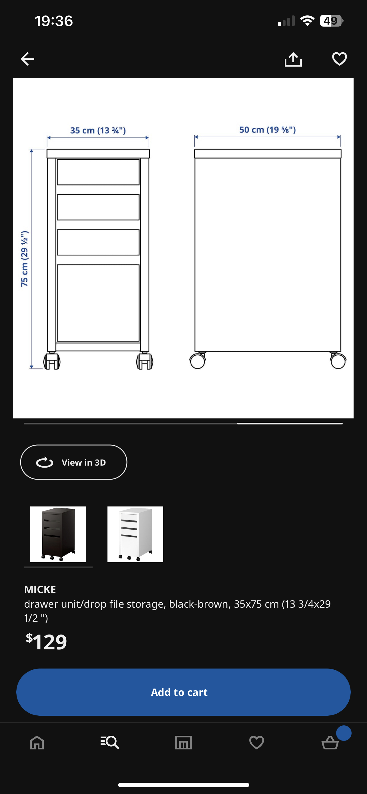 IKEA MICKE drawer unit/ file storage - photo 2