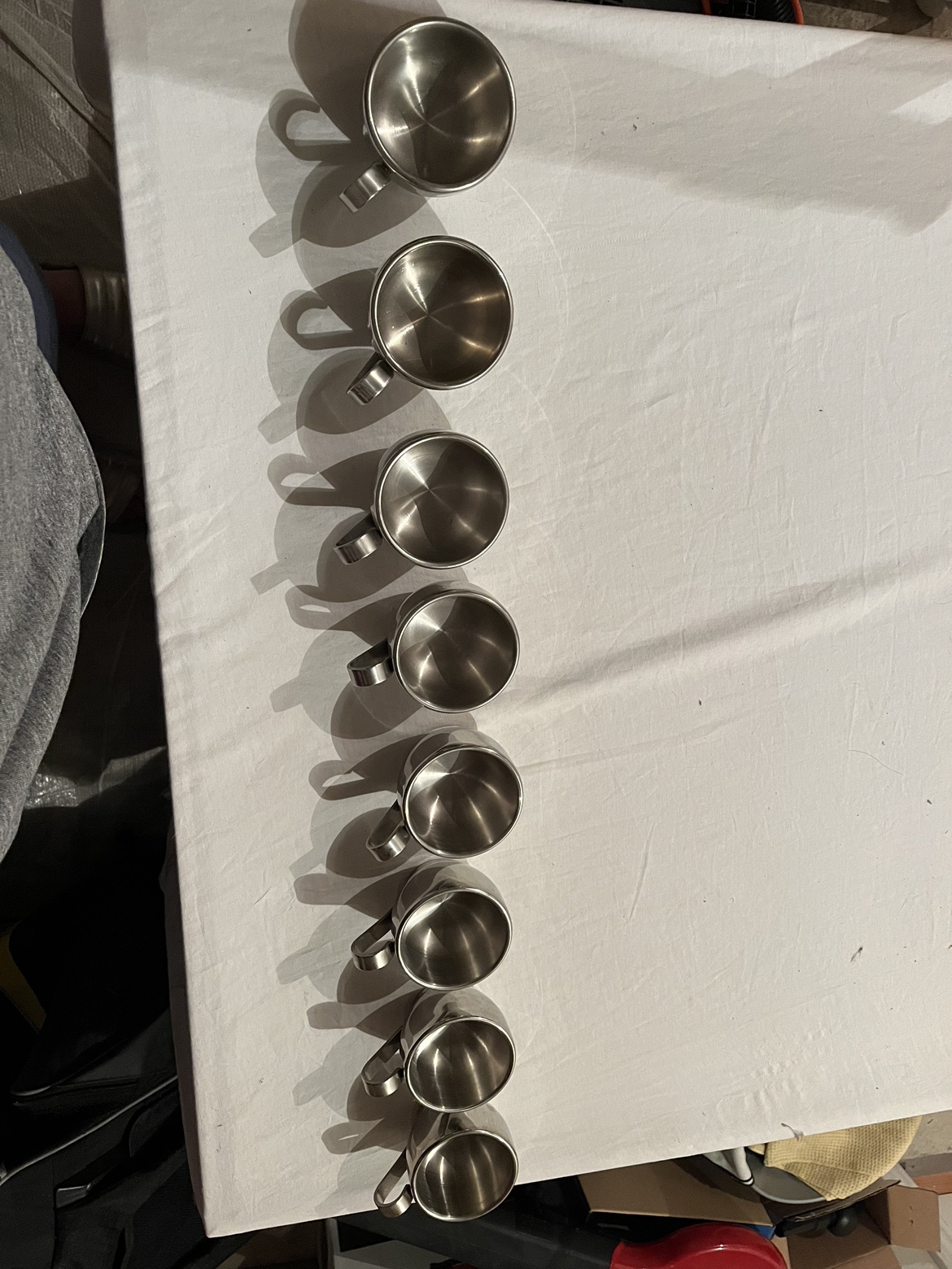 Set of 8 stainless steel stylish coffee cups thumbnail