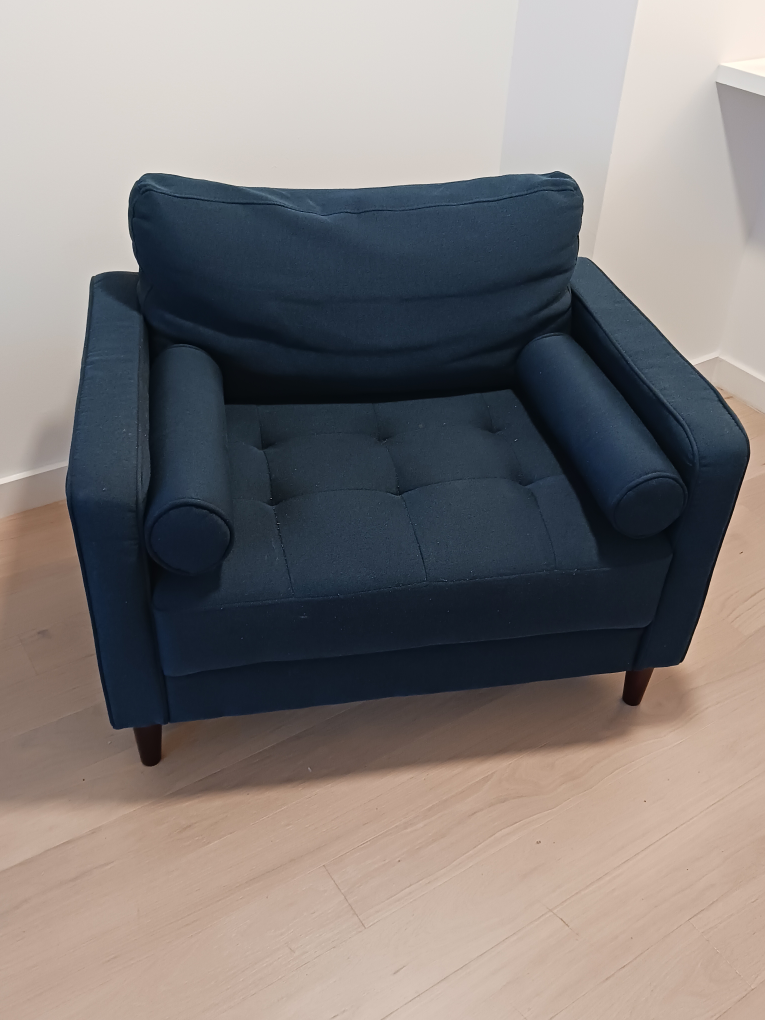 Navy Blue Mid Century Modern Chair