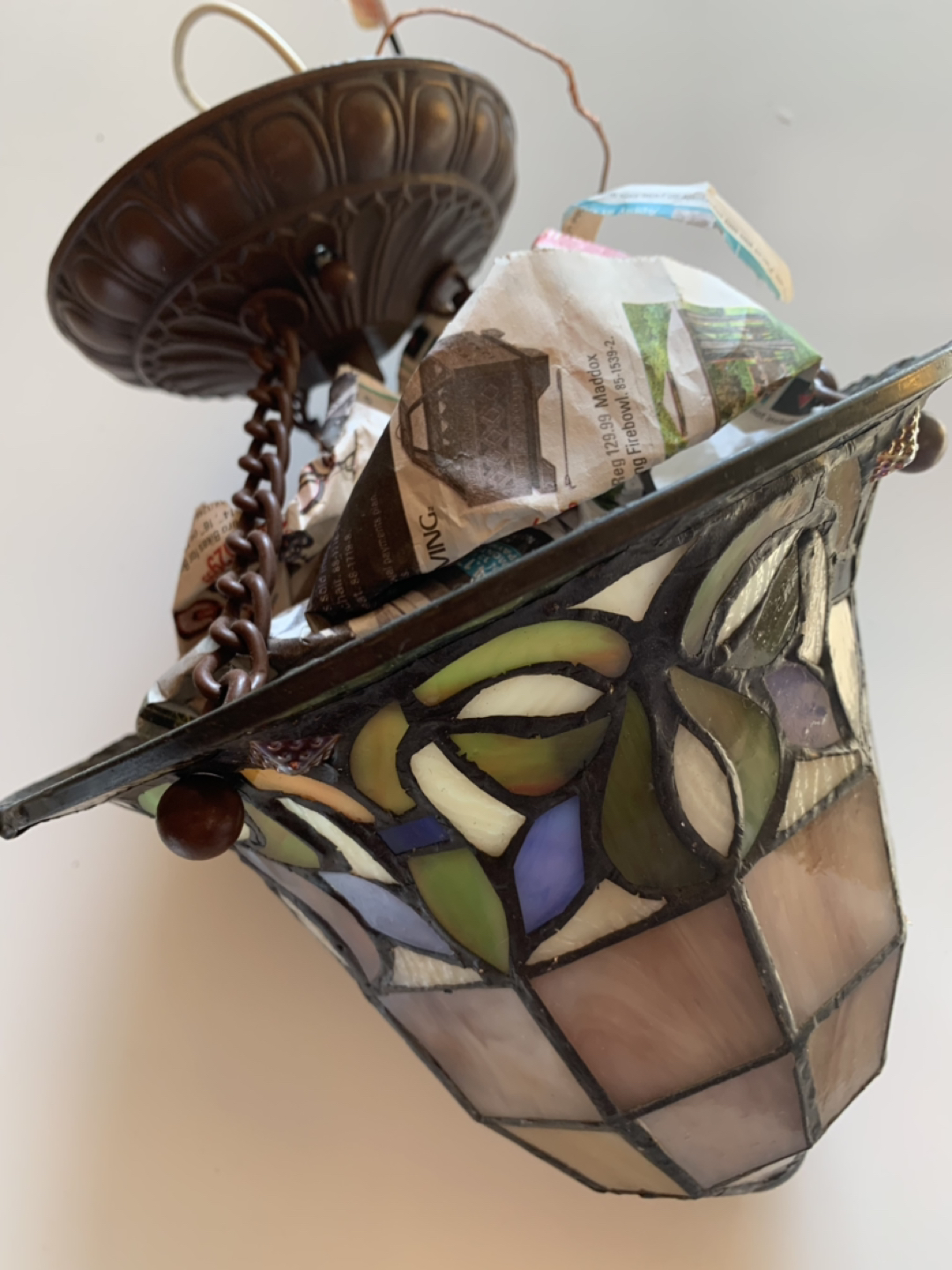 STAINED GLASS PENDANT - vintage thumbnail