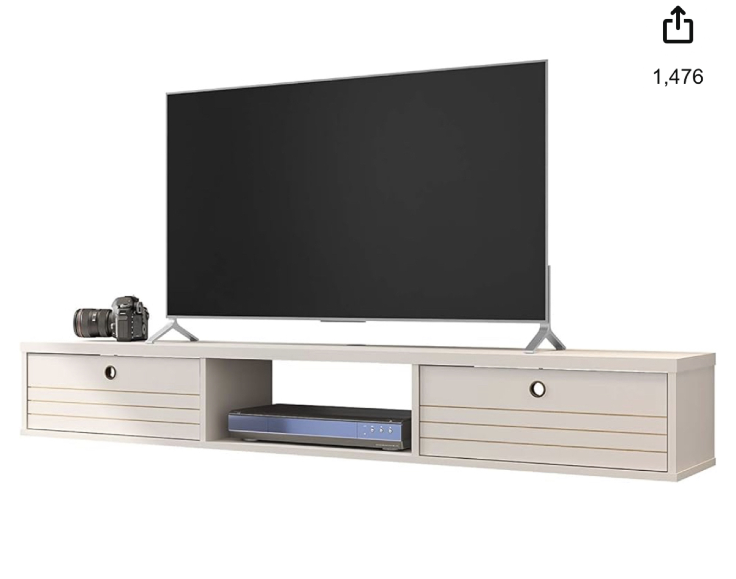 Wall Mounted Entertainment Center in Off-White image indicator(8)