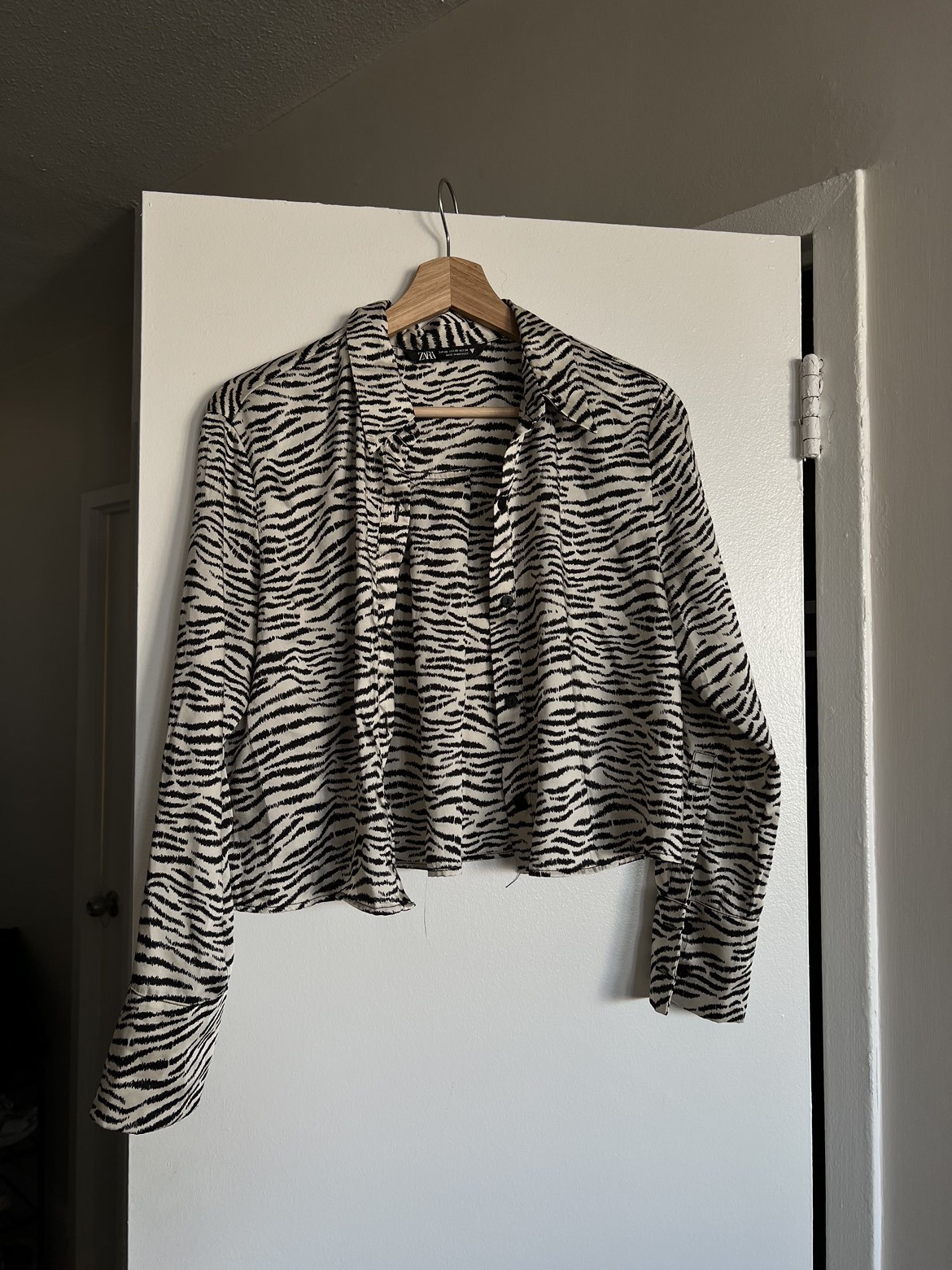 ZARA crop blouse thumbnail