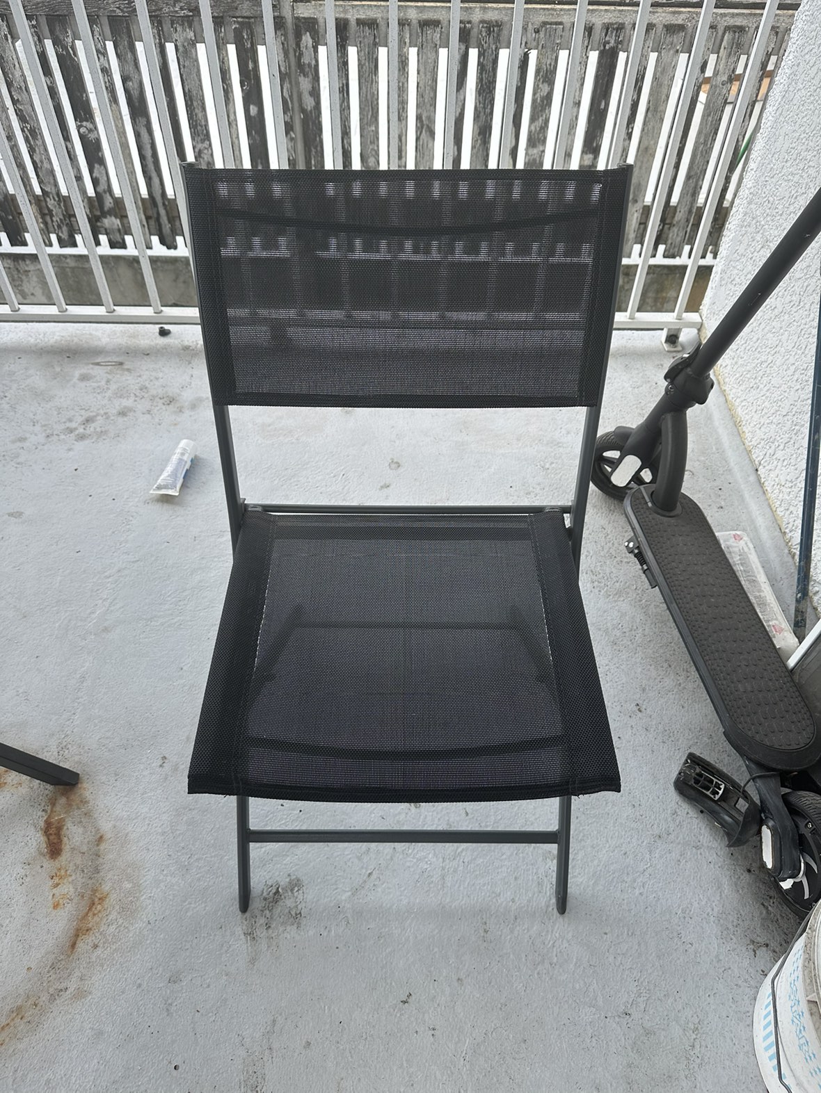 Black tempered glass patio table w 4 chairs - photo 2