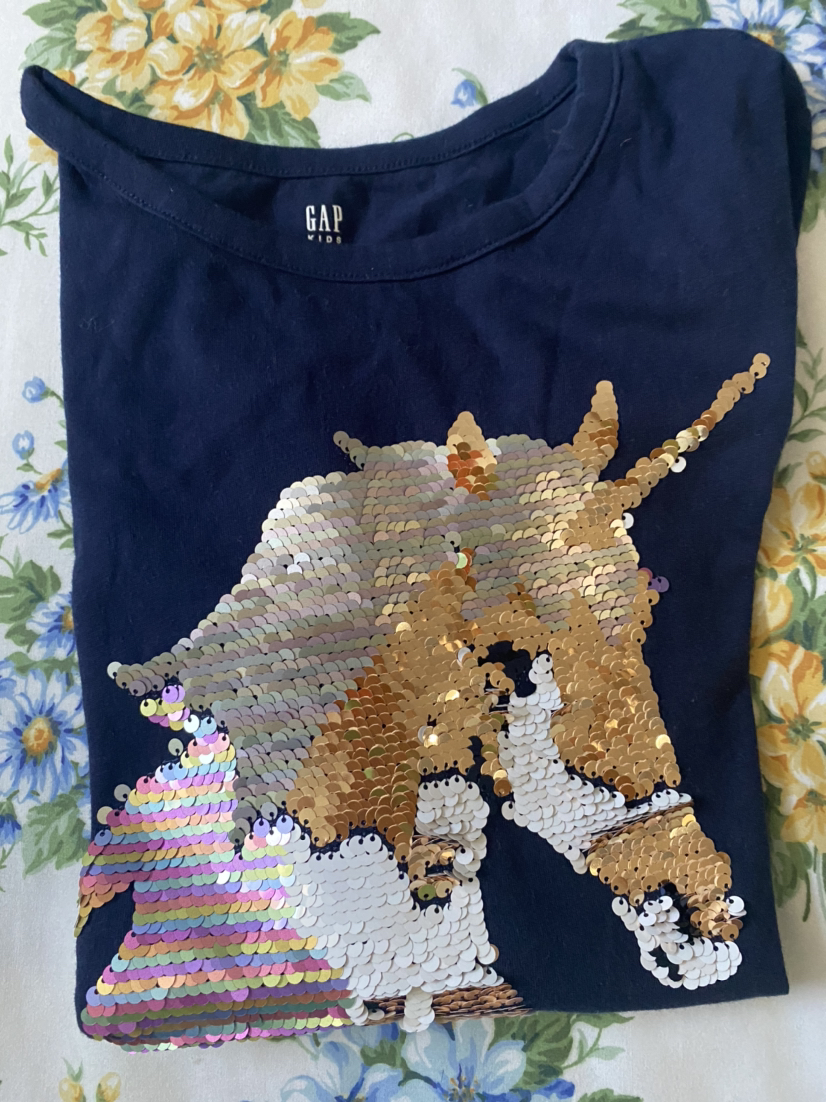 Gap Kids Long sleeve navy unicorn top size xL image indicator(2)